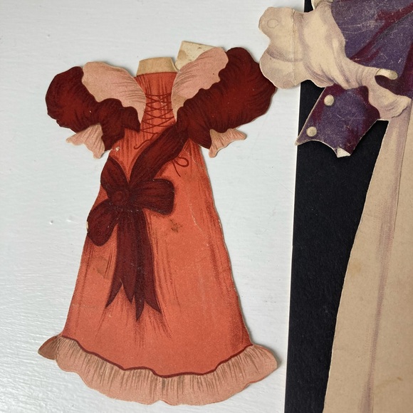 Vintage | Raphael Tuck & Sons Paper Doll Dresses & Hats Set - Blue, Teal, Cream - Picture 6 of 11